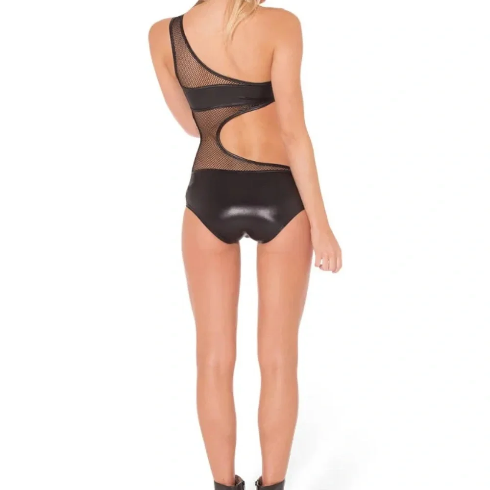 BLACKMILK CENTRE STAGE BODYSUIT XL BLACK FISHNET RAVE - Picture 5 of 8